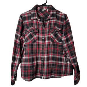 Woolrich Oxbow Bend Plaid Flannel Shirt Jacket Women’s Medium Red Black